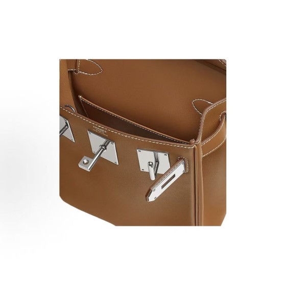 HERMES Hac a Dos 18 Silver buckle shoulder bag Chest Bag 18 Men 37 Gold Brown